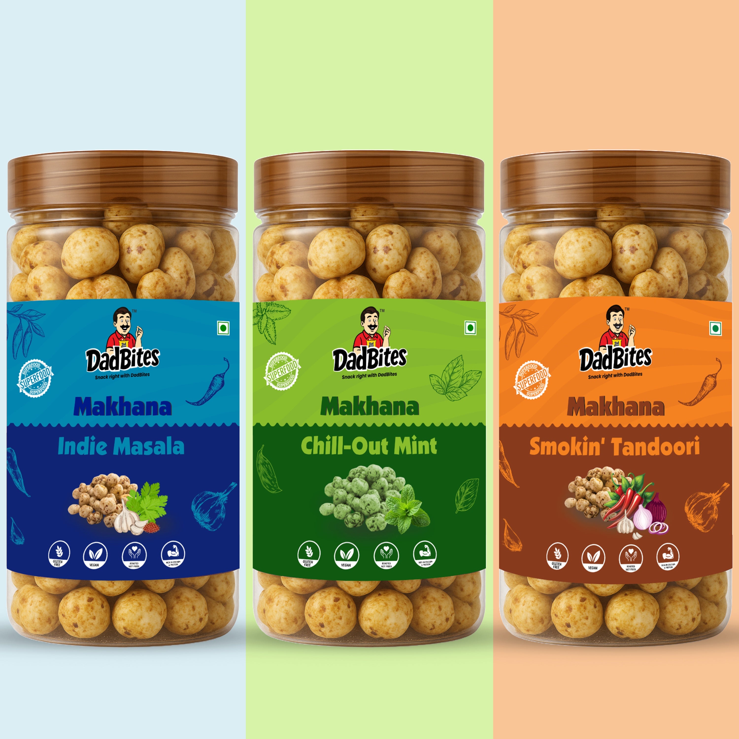 Chatakdar Crunch Trio (Indie Masala + Chill-Out Mint + Smokin' Tandoori)