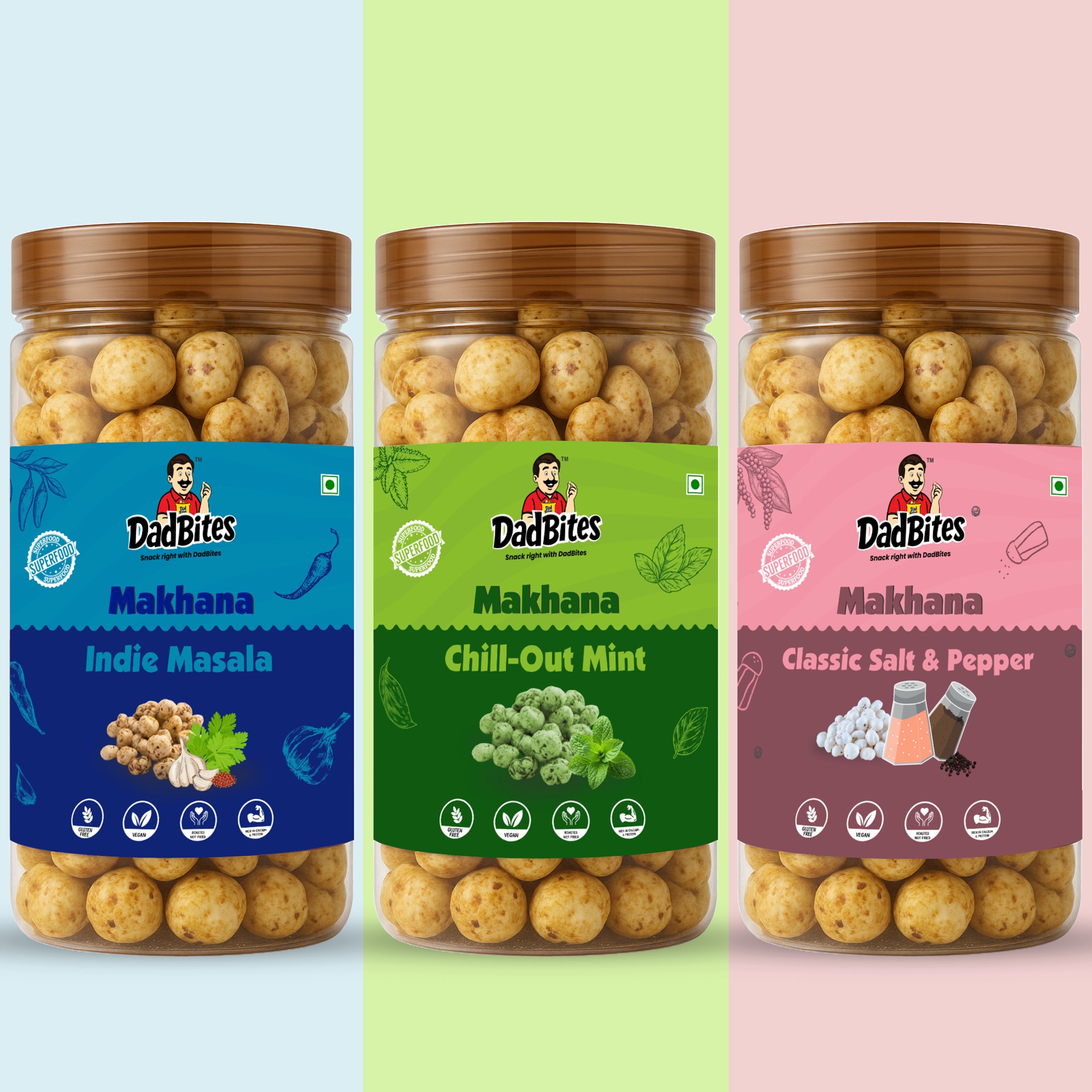 Desi Everyday Trio (Indie Masala + Chill-Out Mint + Classic Salt & Pepper)