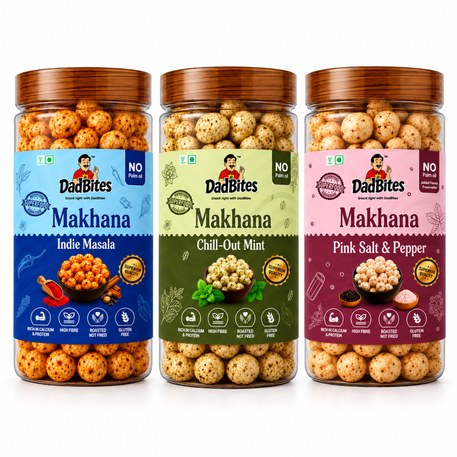 Desi Everyday Trio (Indie Masala + Chill-Out Mint + Classic Salt & Pepper)