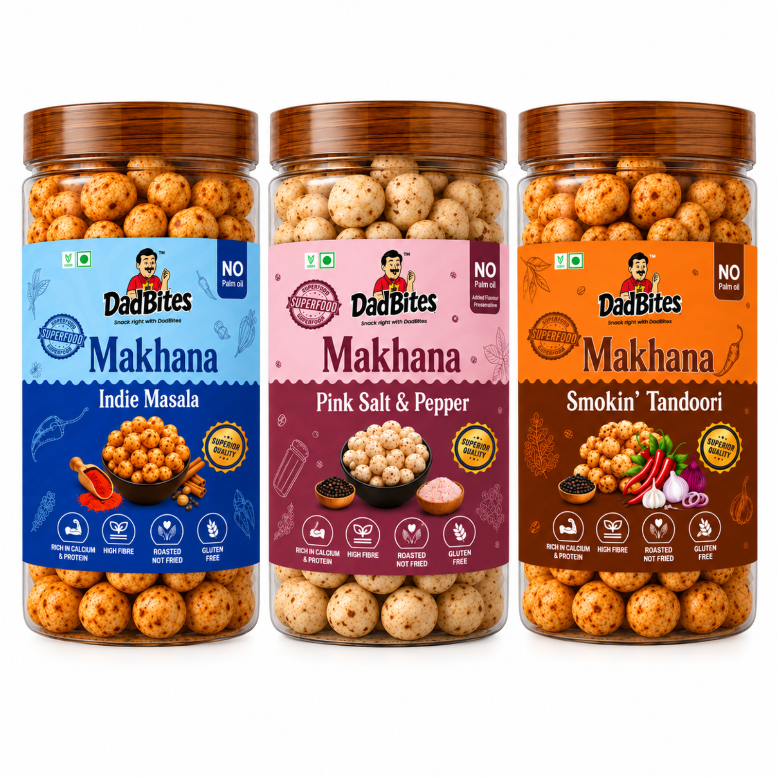 Perfectly Seasoned Trio (Indie Masala + Classic Salt & Pepper + Smokin' Tandoori)
